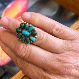 Navajo Old Pawn Sterling Silver Turquoise ring.